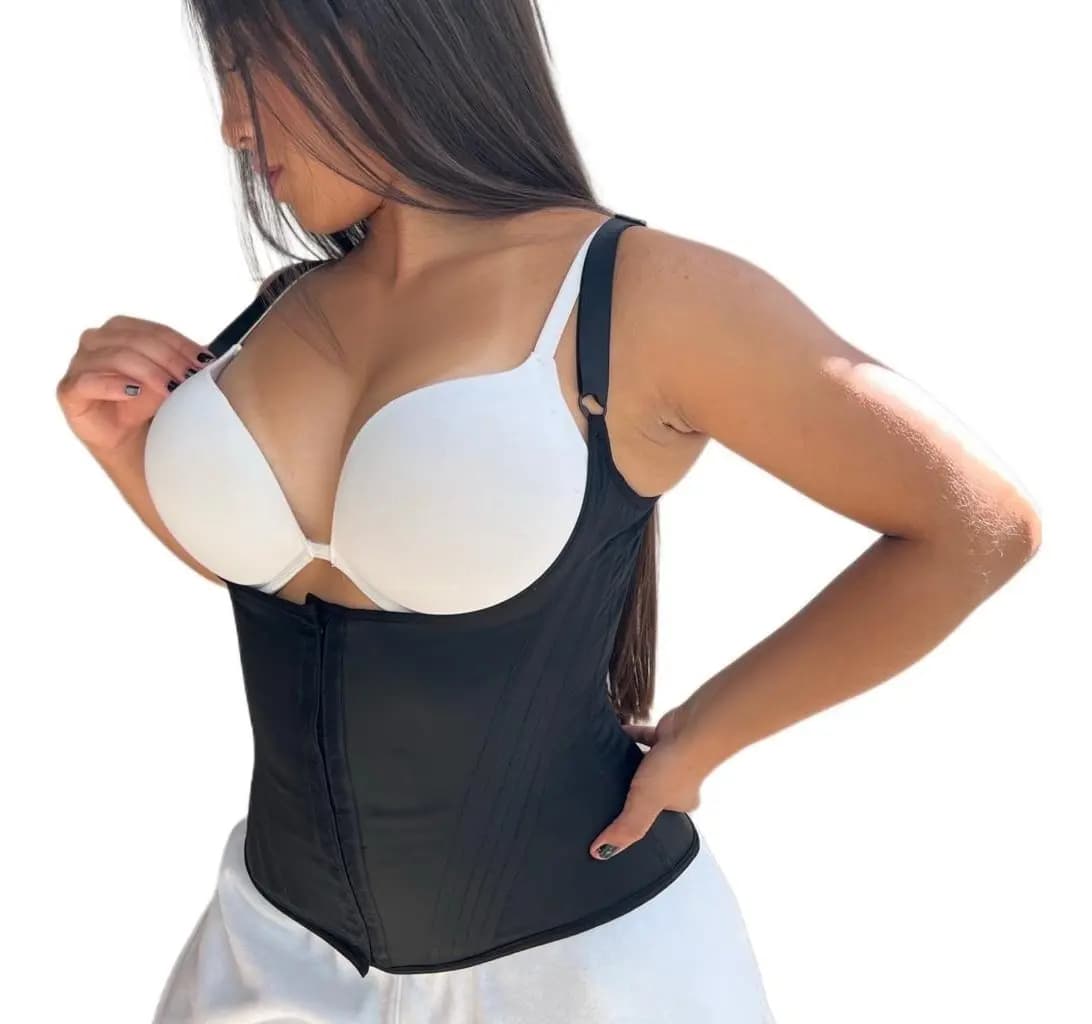Cinta Modeladora Feminina Corpete Corselete 12 Barbatanas