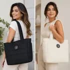 Bolsa tote acolchoada preta