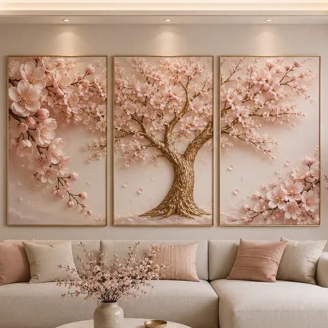 Quadro decorativo abstrato floral moderno boho 122 x 60 cm